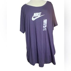 Nike Plus Size Workout Tunic Tee. 1X Blue. NWT